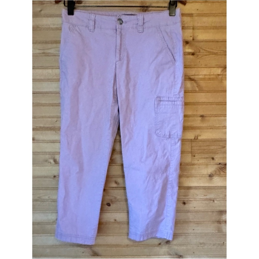 Eddie Bauer Capris Lilac Crop Cotton 4 Knee Utility Pocket Y2K Cargo Summer